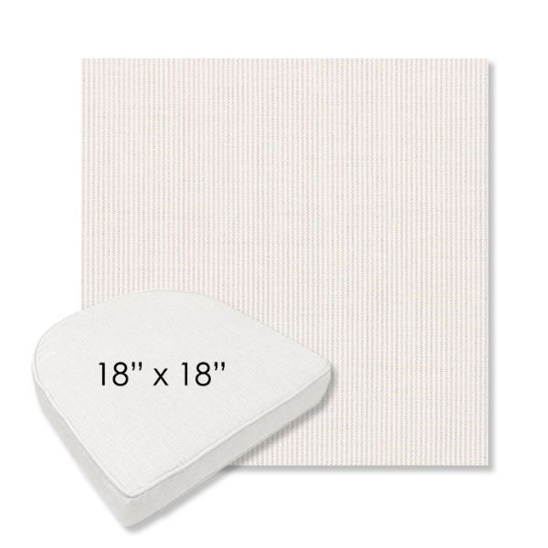 Picture of Replay Linen | 18" x 18" Boxed Contoured Rounded Back Wicker Chair Cushion - Sunbrella© Fabric