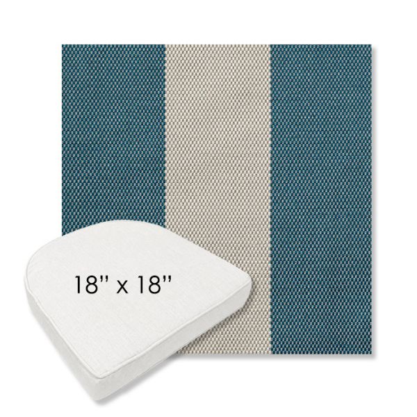 Picture of Rothko Curacao | 18" x 18" Boxed Contoured Rounded Back Wicker Chair Cushion - Sunbrella© Fabric