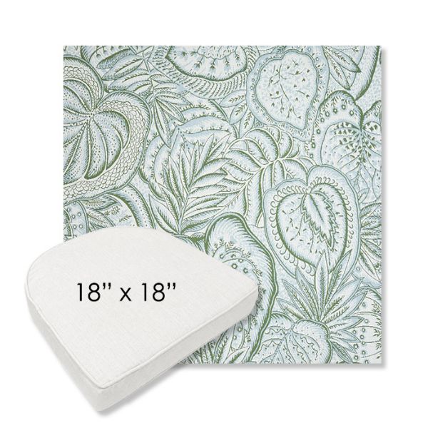 Picture of Sensibilty Spring | 18" x 18" Boxed Contoured Rounded Back Wicker Chair Cushion - Sunbrella© Fabric