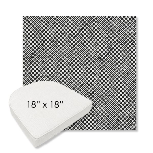 Picture of Shibori Classic | 18" x 18" Boxed Contoured Rounded Back Wicker Chair Cushion - Sunbrella© Fabric