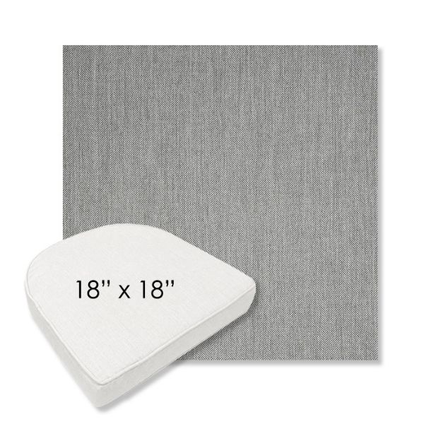 Picture of Switch Silver | 18" x 18" Boxed Contoured Rounded Back Wicker Chair Cushion - Sunbrella© Fabric
