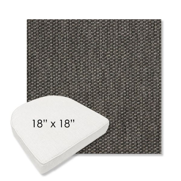 Picture of Tailored Smoke | 18" x 18" Boxed Contoured Rounded Back Wicker Chair Cushion - Sunbrella© Fabric
