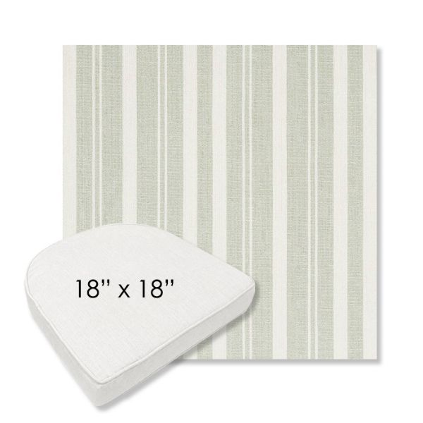 Picture of Tranquil Sage | 18" x 18" Boxed Contoured Rounded Back Wicker Chair Cushion - Sunbrella© Fabric