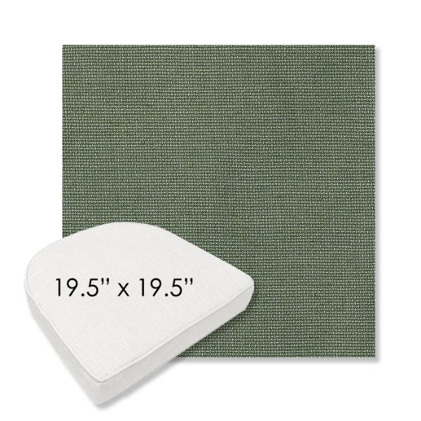 Picture of Bliss Aloe | 19.5" x 19.5" Boxed Contoured Rounded Back Wicker Chair Cushion - Sunbrella© Fabric
