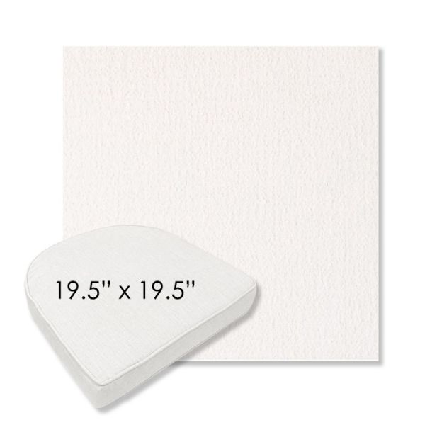 Picture of Abstraction Snow | 19.5" x 19.5" Boxed Contoured Rounded Back Wicker Chair Cushion - Sunbrella© Fabric