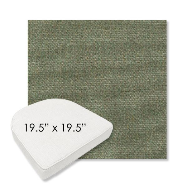Picture of Ambrose Fern | 19.5" x 19.5" Boxed Contoured Rounded Back Wicker Chair Cushion - Sunbrella© Fabric