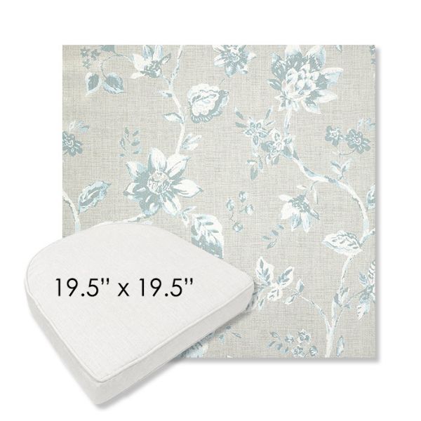Picture of Ariana Dew | 19.5" x 19.5" Boxed Contoured Rounded Back Wicker Chair Cushion - Sunbrella© Fabric