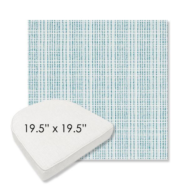 Picture of Benson Lagoon | 19.5" x 19.5" Boxed Contoured Rounded Back Wicker Chair Cushion - Sunbrella© Fabric