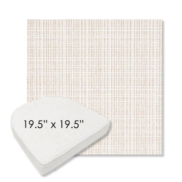 Picture of Benson Sand | 19.5" x 19.5" Boxed Contoured Rounded Back Wicker Chair Cushion - Sunbrella© Fabric