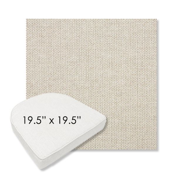 Picture of Blend Linen | 19.5" x 19.5" Boxed Contoured Rounded Back Wicker Chair Cushion - Sunbrella© Fabric