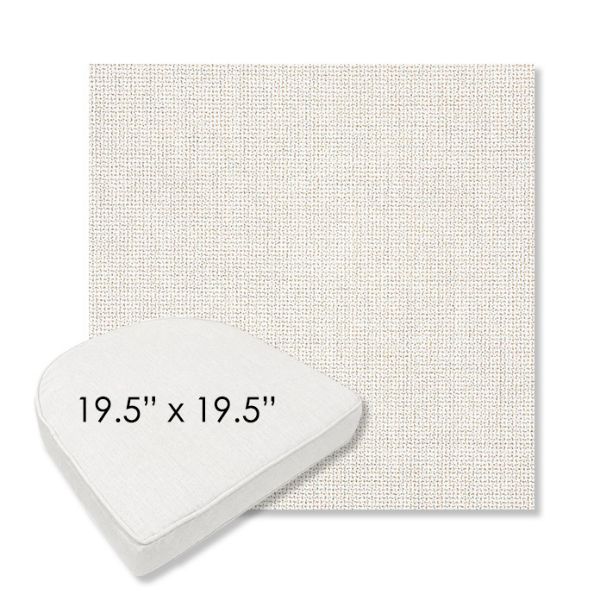 Picture of Bliss Linen | 19.5" x 19.5" Boxed Contoured Rounded Back Wicker Chair Cushion - Sunbrella© Fabric
