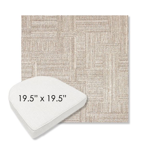 Picture of Boro Walnut | 19.5" x 19.5" Boxed Contoured Rounded Back Wicker Chair Cushion - Sunbrella© Fabric