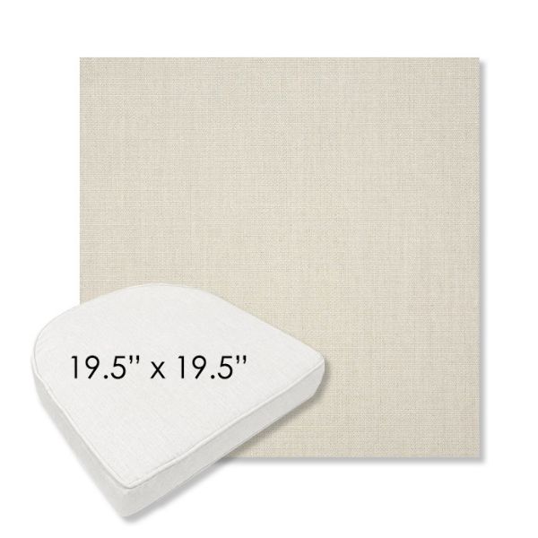 Picture of Canvas Cloud | 19.5" x 19.5" Boxed Contoured Rounded Back Wicker Chair Cushion - Sunbrella© Fabric