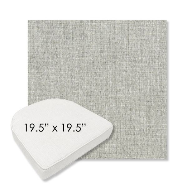 Picture of Canvas Granite | 19.5" x 19.5" Boxed Contoured Rounded Back Wicker Chair Cushion - Sunbrella© Fabric