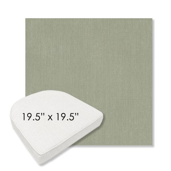 Picture of Canvas Seasalt | 19.5" x 19.5" Boxed Contoured Rounded Back Wicker Chair Cushion - Sunbrella© Fabric