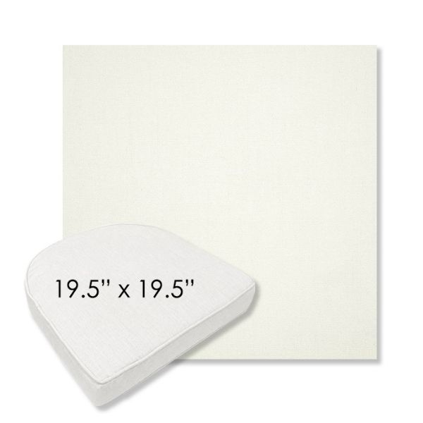 Picture of Canvas White | 19.5" x 19.5" Boxed Contoured Rounded Back Wicker Chair Cushion - Sunbrella© Fabric