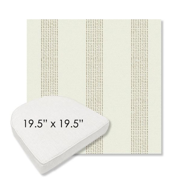 Picture of Caper Linen | 19.5" x 19.5" Boxed Contoured Rounded Back Wicker Chair Cushion - Sunbrella© Fabric