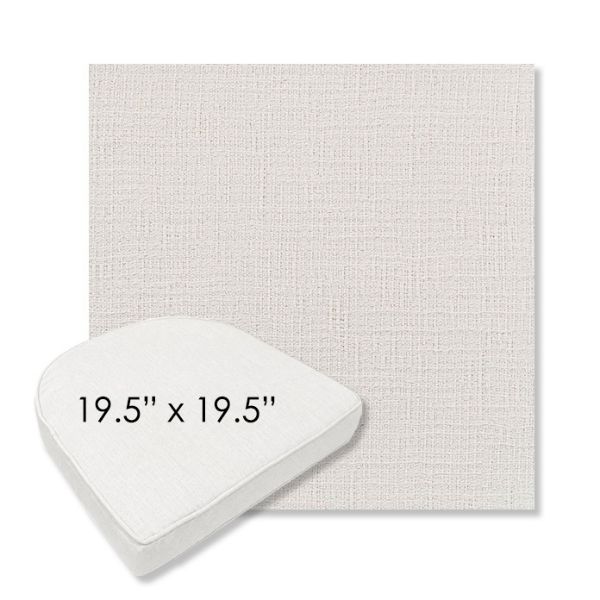 Picture of Cassava White | 19.5" x 19.5" Boxed Contoured Rounded Back Wicker Chair Cushion - Sunbrella© Fabric