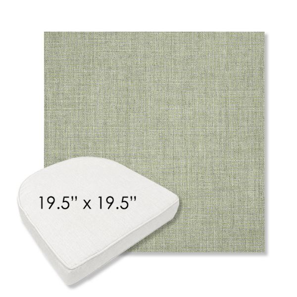 Picture of Cast Oasis | 19.5" x 19.5" Boxed Contoured Rounded Back Wicker Chair Cushion - Sunbrella© Fabric