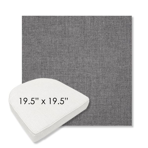 Picture of Cast Slate | 19.5" x 19.5" Boxed Contoured Rounded Back Wicker Chair Cushion - Sunbrella© Fabric