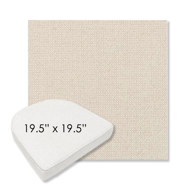 Picture of Charmer Parchment | 19.5" x 19.5" Boxed Contoured Rounded Back Wicker Chair Cushion - Sunbrella© Fabric