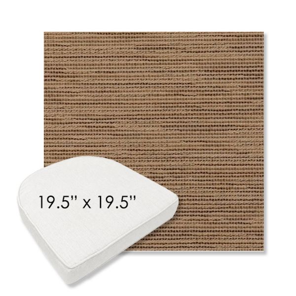 Picture of Charmer Wren | 19.5" x 19.5" Boxed Contoured Rounded Back Wicker Chair Cushion - Sunbrella© Fabric
