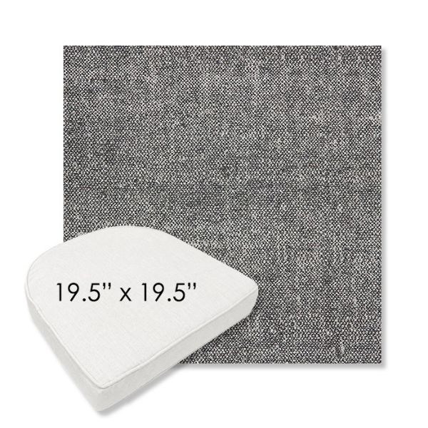 Picture of Chartres Granite | 19.5" x 19.5" Boxed Contoured Rounded Back Wicker Chair Cushion - Sunbrella© Fabric