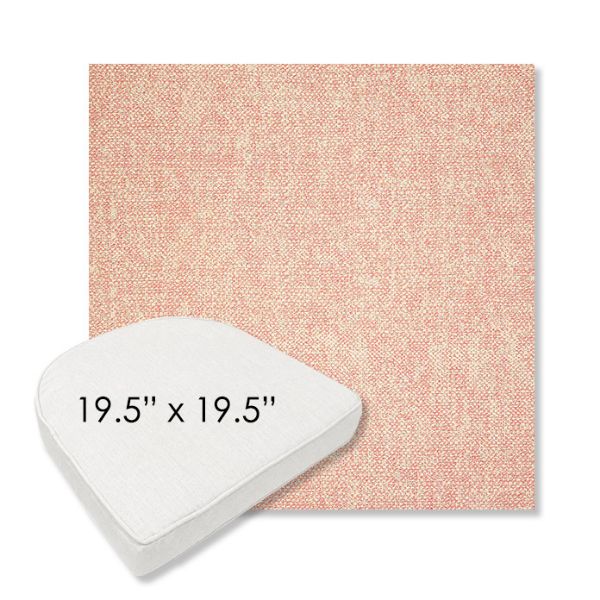 Picture of Chartres Rose | 19.5" x 19.5" Boxed Contoured Rounded Back Wicker Chair Cushion - Sunbrella© Fabric