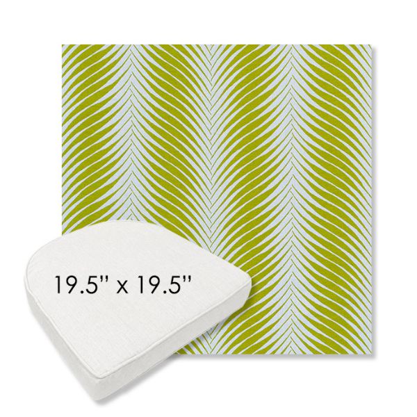 Picture of Clock Out Frond | 19.5" x 19.5" Boxed Contoured Rounded Back Wicker Chair Cushion - Sunbrella© Fabric