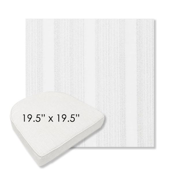 Picture of Compose Linen | 19.5" x 19.5" Boxed Contoured Rounded Back Wicker Chair Cushion - Sunbrella© Fabric