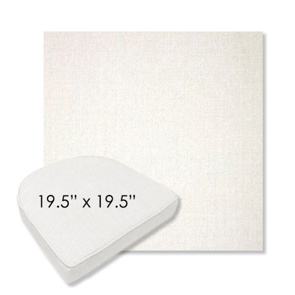 Picture of Crush Snow | 19.5" x 19.5" Boxed Contoured Rounded Back Wicker Chair Cushion - Sunbrella© Fabric