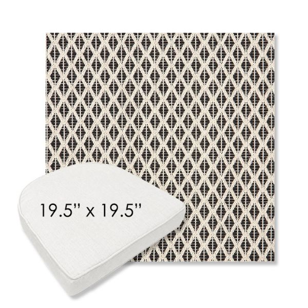 Picture of Detail Classic | 19.5" x 19.5" Boxed Contoured Rounded Back Wicker Chair Cushion - Sunbrella© Fabric