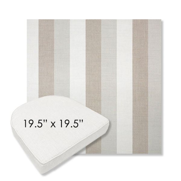 Picture of Direction Linen | 19.5" x 19.5" Boxed Contoured Rounded Back Wicker Chair Cushion - Sunbrella© Fabric