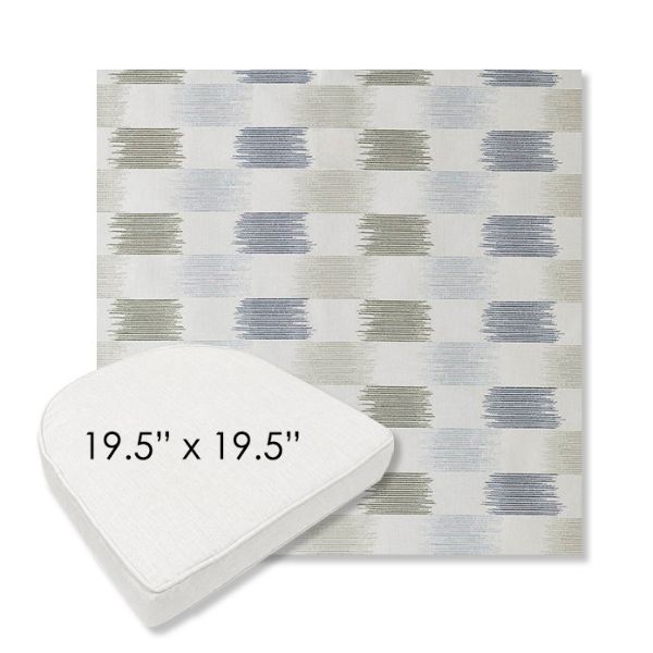 Picture of Dream Mist | 19.5" x 19.5" Boxed Contoured Rounded Back Wicker Chair Cushion - Sunbrella© Fabric