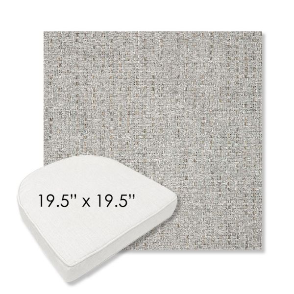 Picture of Dumont Dove | 19.5" x 19.5" Boxed Contoured Rounded Back Wicker Chair Cushion - Sunbrella© Fabric