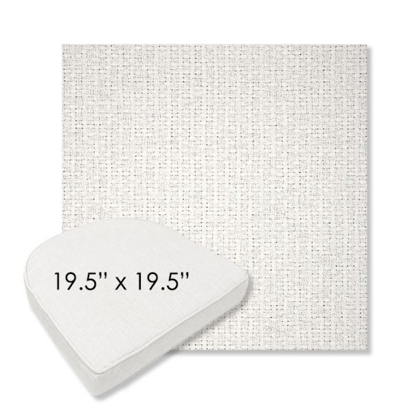 Picture of Dumont Snow | 19.5" x 19.5" Boxed Contoured Rounded Back Wicker Chair Cushion - Sunbrella© Fabric