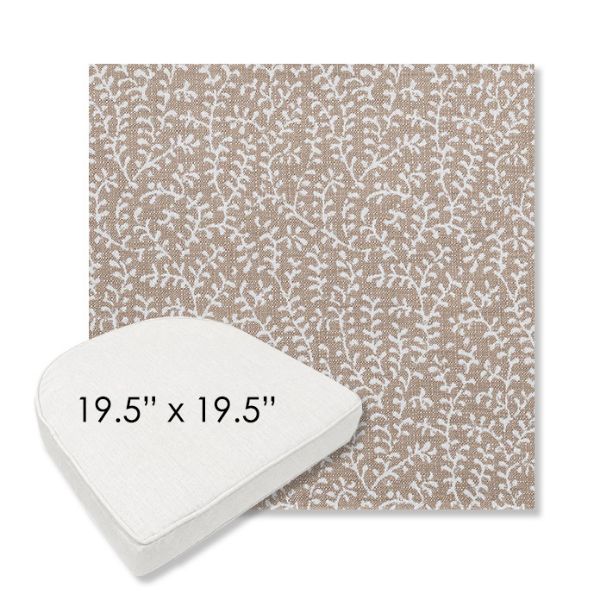 Picture of Eberly Linen | 19.5" x 19.5" Boxed Contoured Rounded Back Wicker Chair Cushion - Sunbrella© Fabric