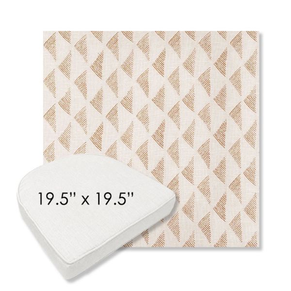 Picture of Etched Angles Congnac | 19.5" x 19.5" Boxed Contoured Rounded Back Wicker Chair Cushion - Sunbrella© Fabric