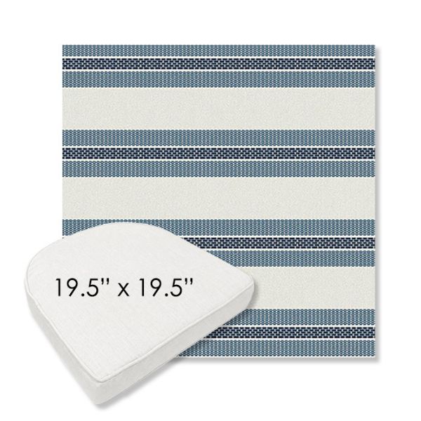 Picture of Excel Denim | 19.5" x 19.5" Boxed Contoured Rounded Back Wicker Chair Cushion - Sunbrella© Fabric