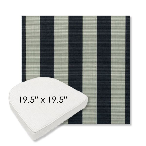 Picture of Expressive Mist | 19.5" x 19.5" Boxed Contoured Rounded Back Wicker Chair Cushion - Sunbrella© Fabric