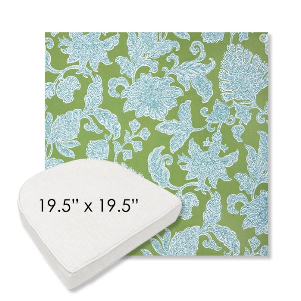 Picture of Floral Song Spring | 19.5" x 19.5" Boxed Contoured Rounded Back Wicker Chair Cushion - Sunbrella© Fabric