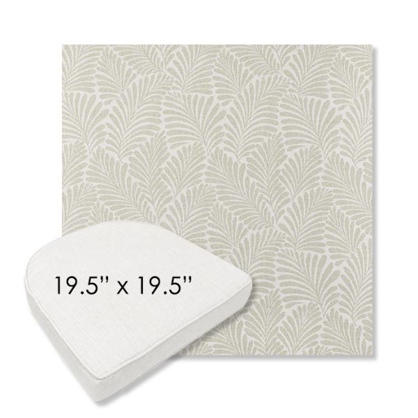 Picture of Frond Spring | 19.5" x 19.5" Boxed Contoured Rounded Back Wicker Chair Cushion - Sunbrella© Fabric