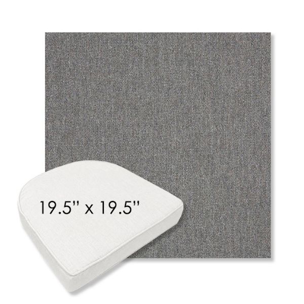 Picture of Heritage Slate | 19.5" x 19.5" Boxed Contoured Rounded Back Wicker Chair Cushion - Sunbrella© Fabric