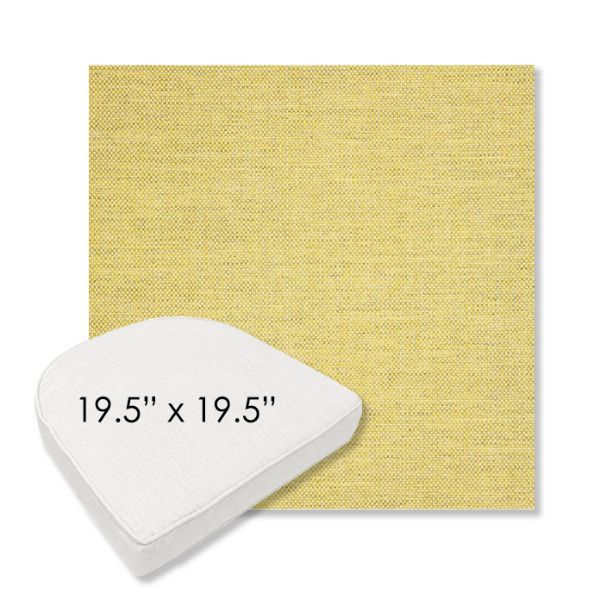 Picture of Idol Canary | 19.5" x 19.5" Boxed Contoured Rounded Back Wicker Chair Cushion - Sunbrella© Fabric