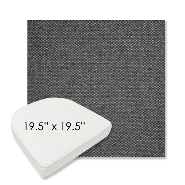 Picture of Idol Slate | 19.5" x 19.5" Boxed Contoured Rounded Back Wicker Chair Cushion - Sunbrella© Fabric