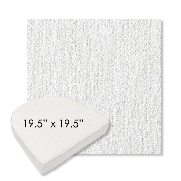 Picture of Improve White | 19.5" x 19.5" Boxed Contoured Rounded Back Wicker Chair Cushion - Sunbrella© Fabric