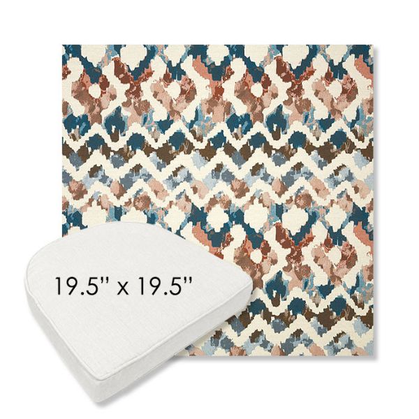 Picture of Inga Boho | 19.5" x 19.5" Boxed Contoured Rounded Back Wicker Chair Cushion - Sunbrella© Fabric