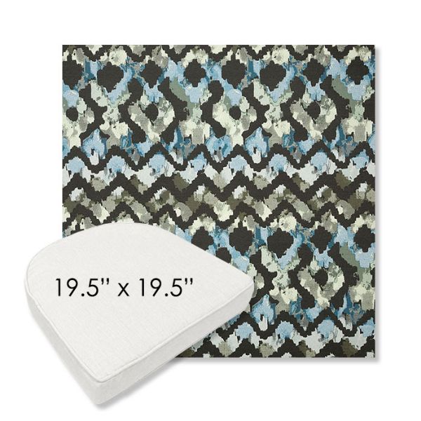Picture of Inga Green Tea | 19.5" x 19.5" Boxed Contoured Rounded Back Wicker Chair Cushion - Sunbrella© Fabric