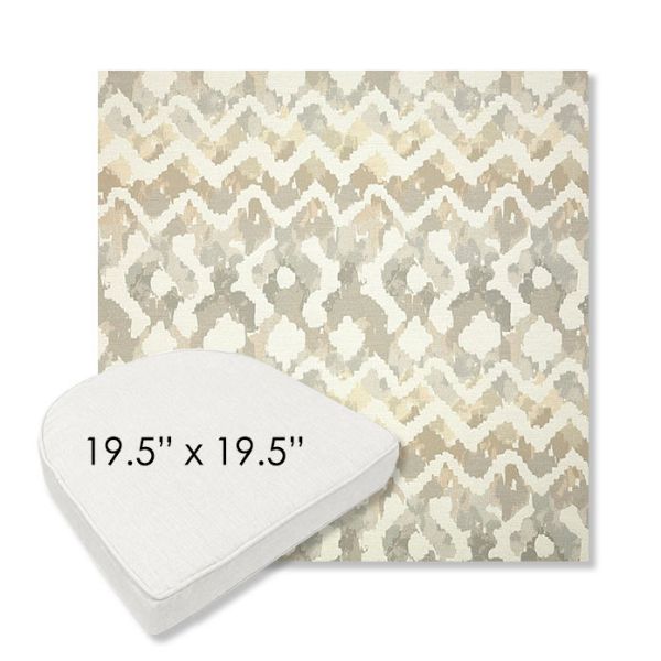 Picture of Inga Marble | 19.5" x 19.5" Boxed Contoured Rounded Back Wicker Chair Cushion - Sunbrella© Fabric