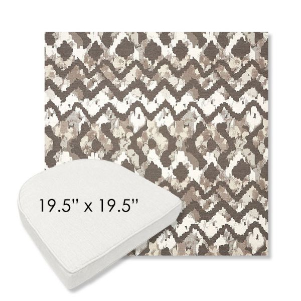 Picture of Inga Merino | 19.5" x 19.5" Boxed Contoured Rounded Back Wicker Chair Cushion - Sunbrella© Fabric